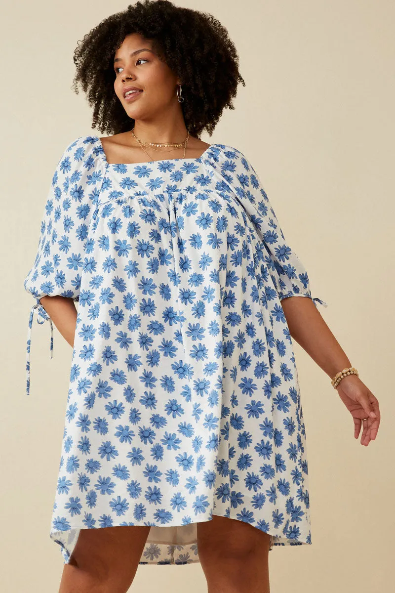 Womens Tie Sleeve Floral Print Square Neck Dress sold by Hayden product image thumbnail 2