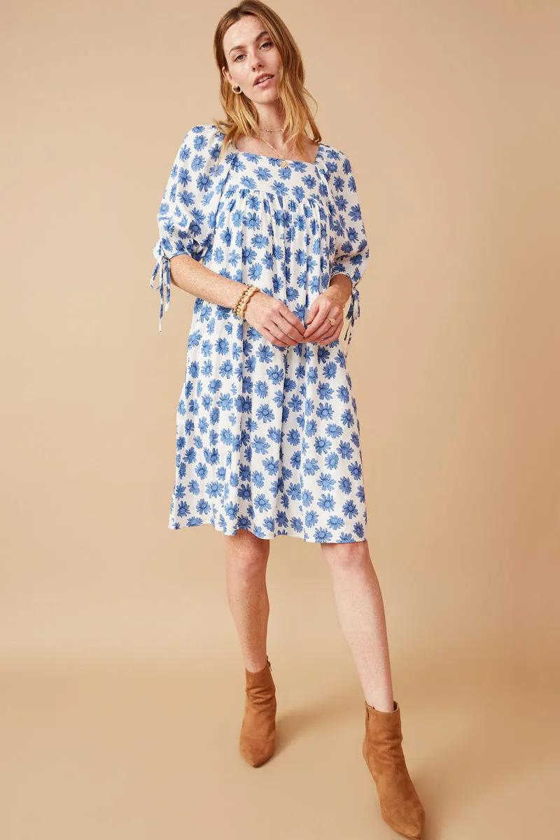 Womens Tie Sleeve Floral Print Square Neck Dress sold by Hayden product image thumbnail 3