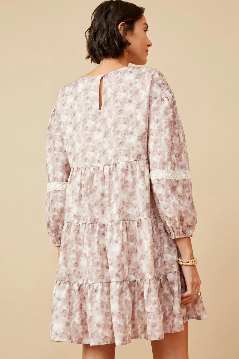 Womens Lace Trimmed Floral Print Tiered Dress sold by Hayden product image thumbnail 5
