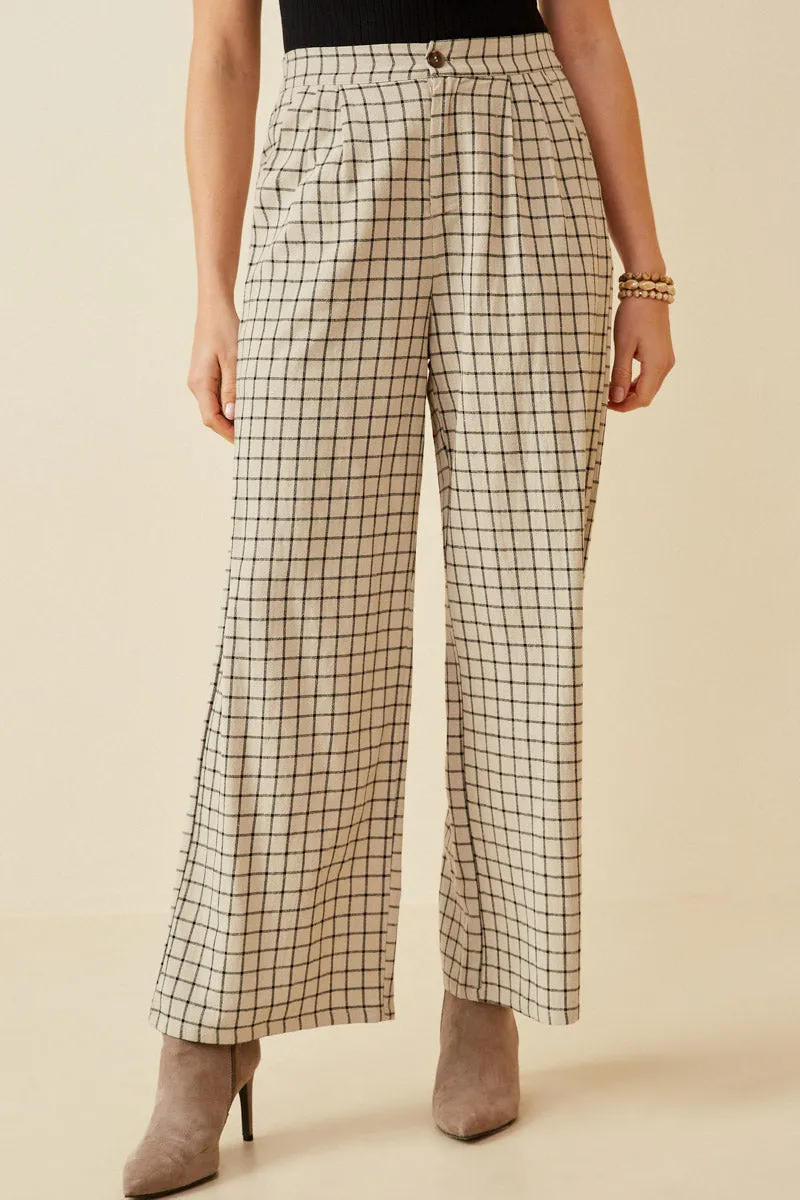 Womens Textured Wide Leg Checkered Pants sold by Hayden