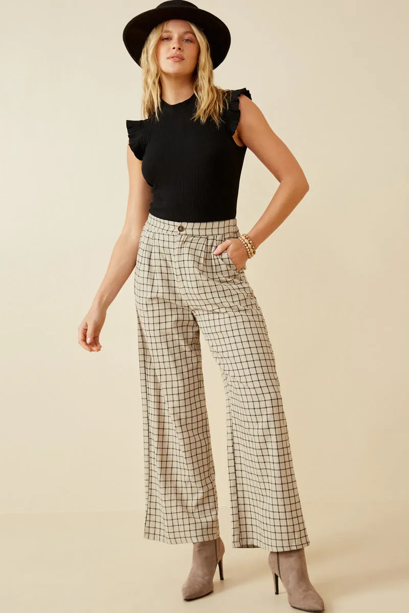 Womens Textured Wide Leg Checkered Pants sold by Hayden product image thumbnail 5
