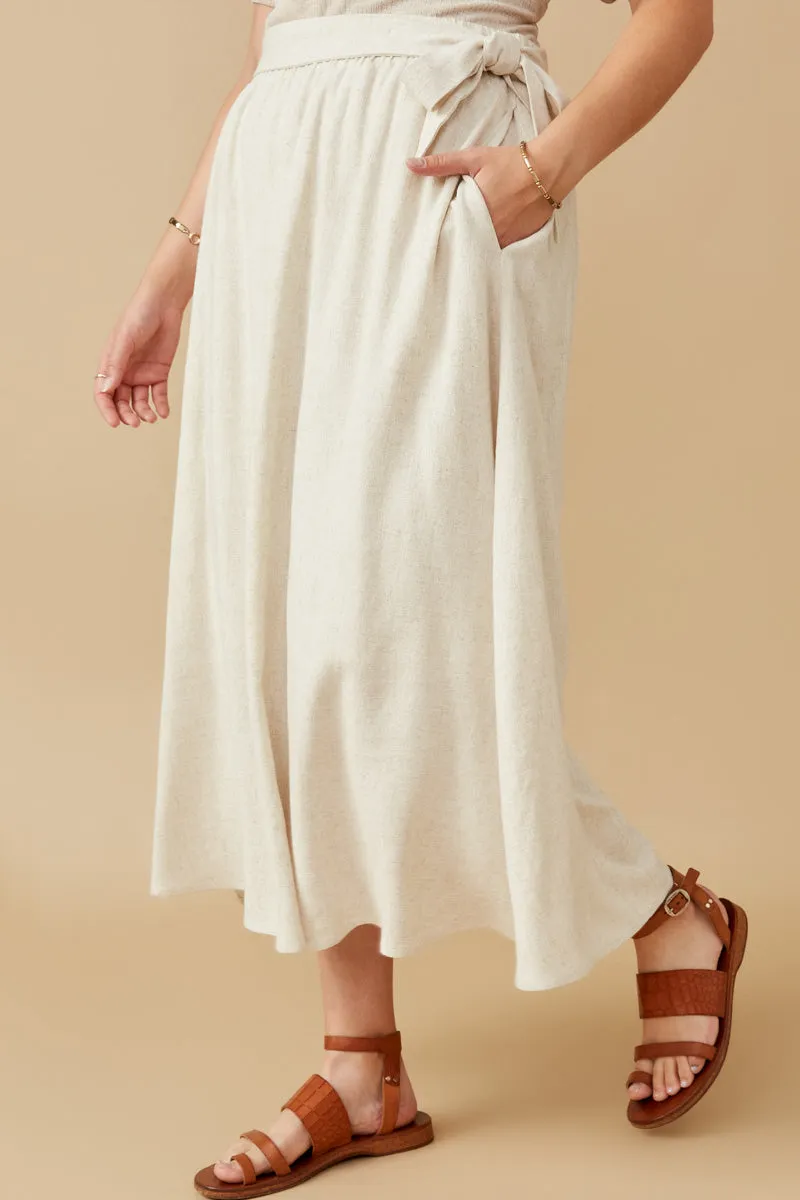 Womens Side Tie Linen Midi Skirt sold by Hayden product image thumbnail 5