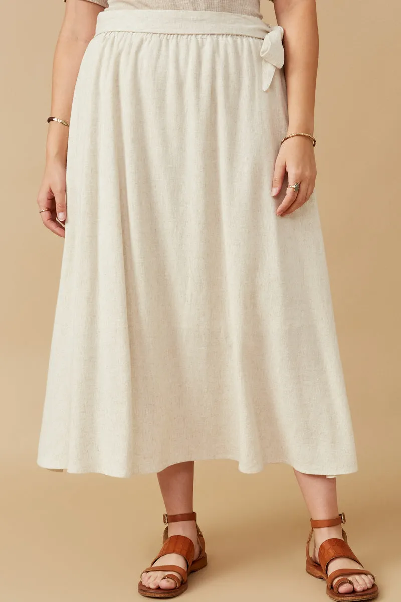 Womens Side Tie Linen Midi Skirt sold by Hayden product image thumbnail 2