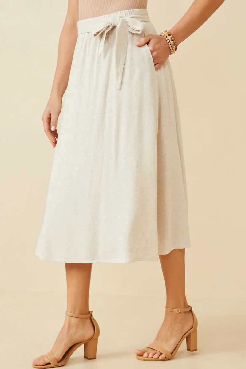 Womens Side Tie Linen Midi Skirt sold by Hayden product image thumbnail 3