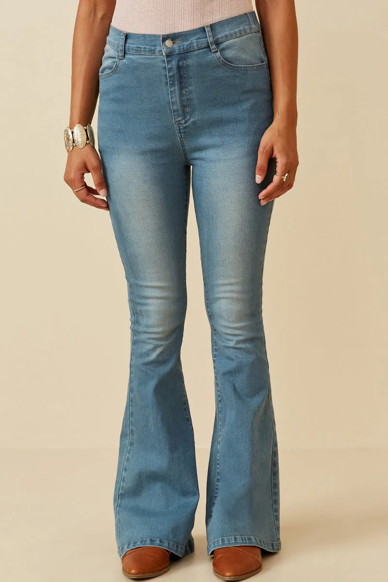 Womens Flared Elastic Waist Stretch Denim Jeans sold by Hayden product image thumbnail 2
