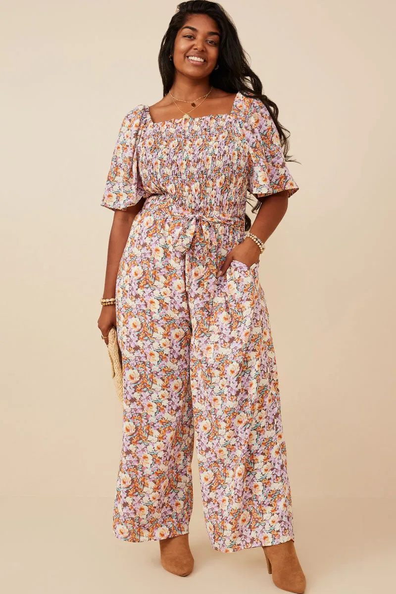 Womens Floral Square Neck Palazzo Jumpsuit sold by Hayden product image thumbnail 2