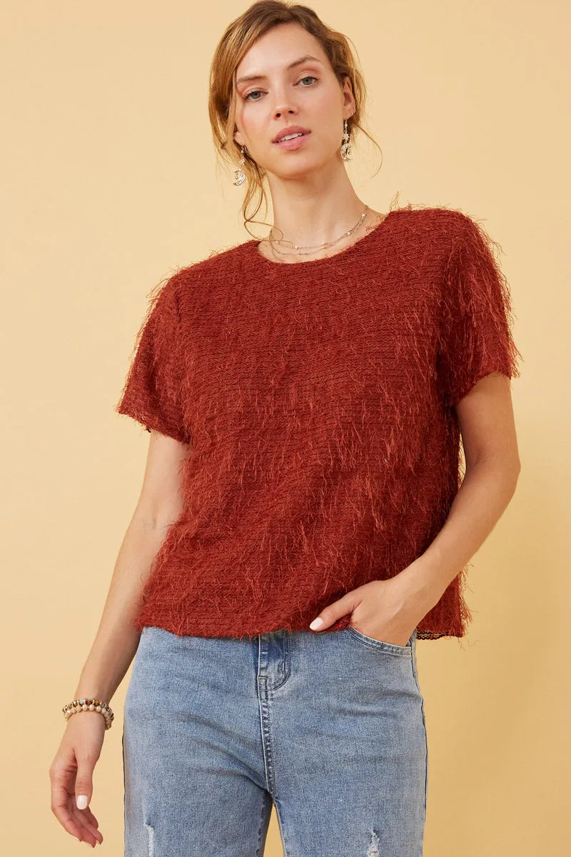 Womens Textured Stringy Short Sleeve Top sold by Hayden product image thumbnail 5