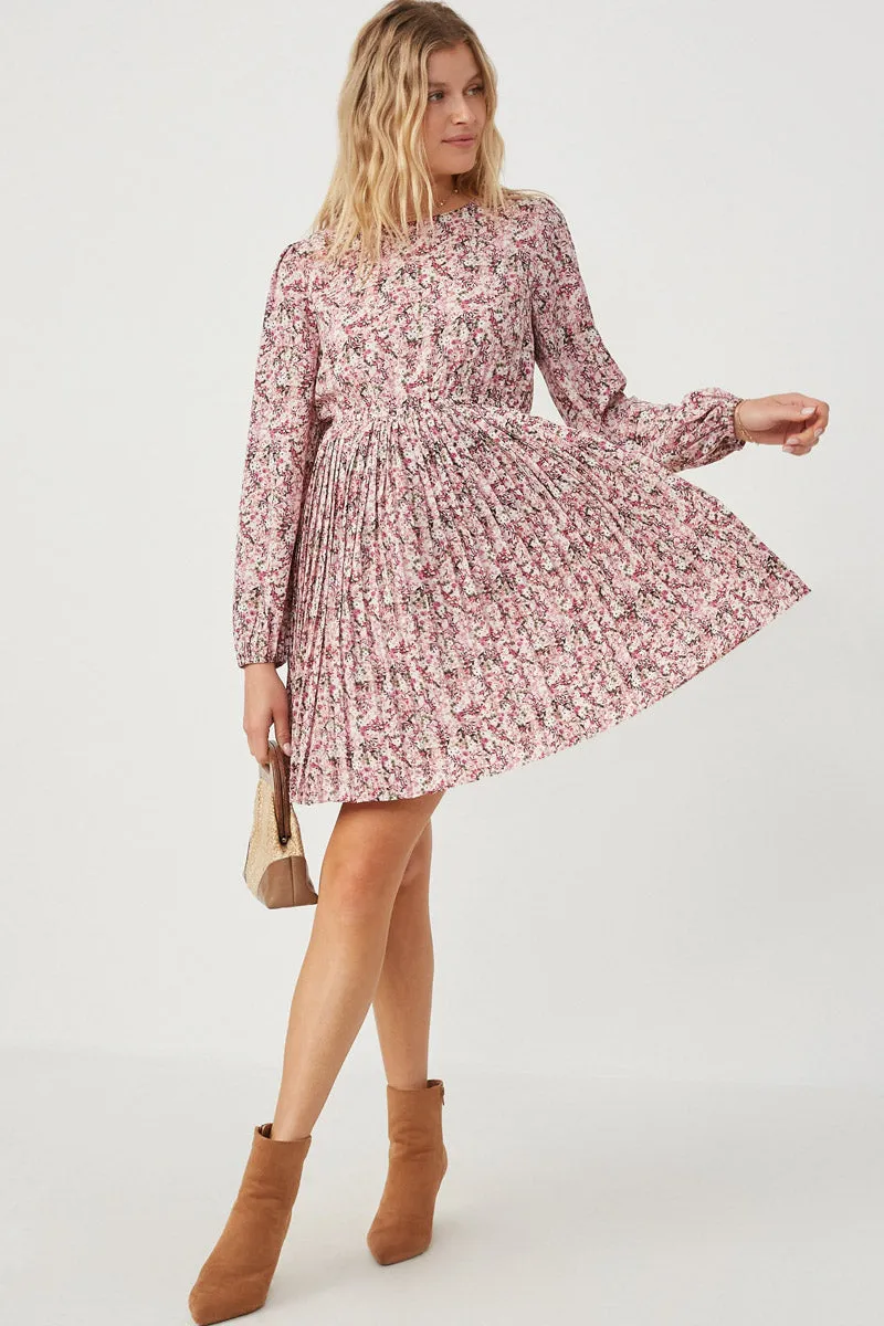 Womens Ditsy Floral Long Sleeve Pleated Skirt Dress sold by Hayden
