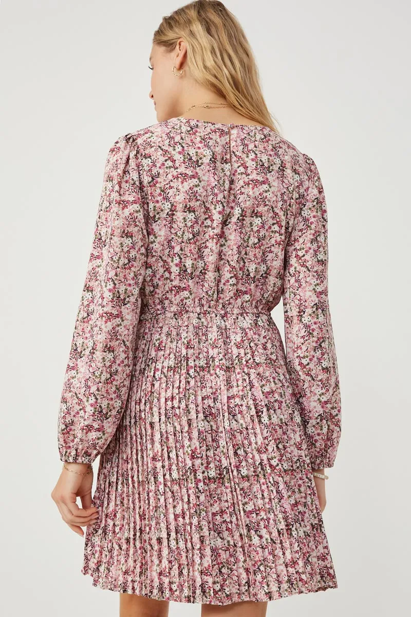 Womens Ditsy Floral Long Sleeve Pleated Skirt Dress sold by Hayden product image thumbnail 5