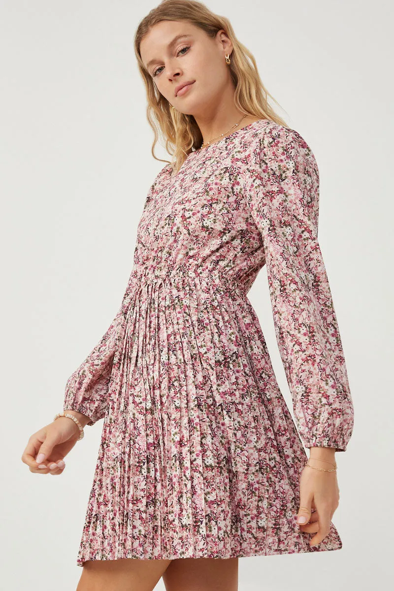 Womens Ditsy Floral Long Sleeve Pleated Skirt Dress sold by Hayden product image thumbnail 3