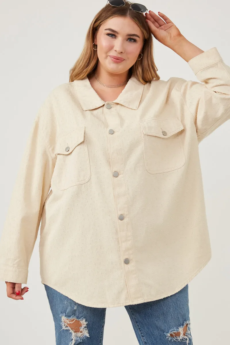Womens Distressed Detail Button Up Shacket sold by Hayden product image thumbnail 2