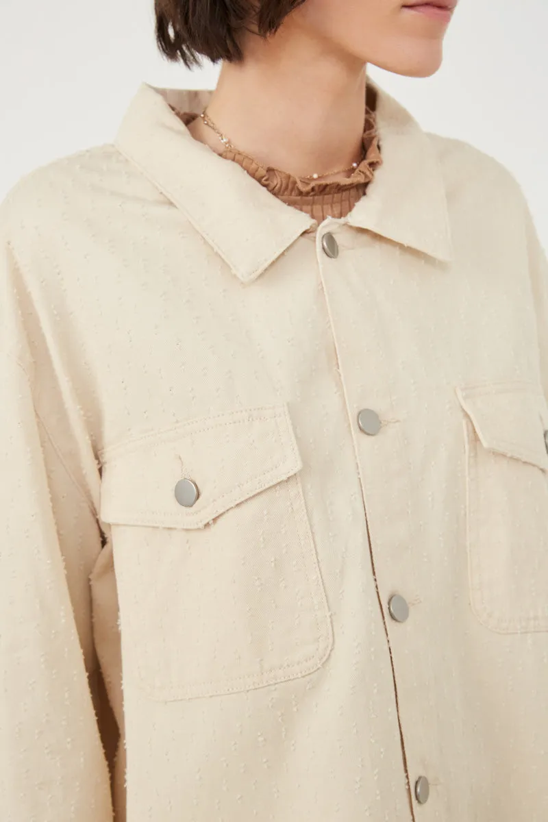 Womens Distressed Detail Button Up Shacket sold by Hayden product image thumbnail 3