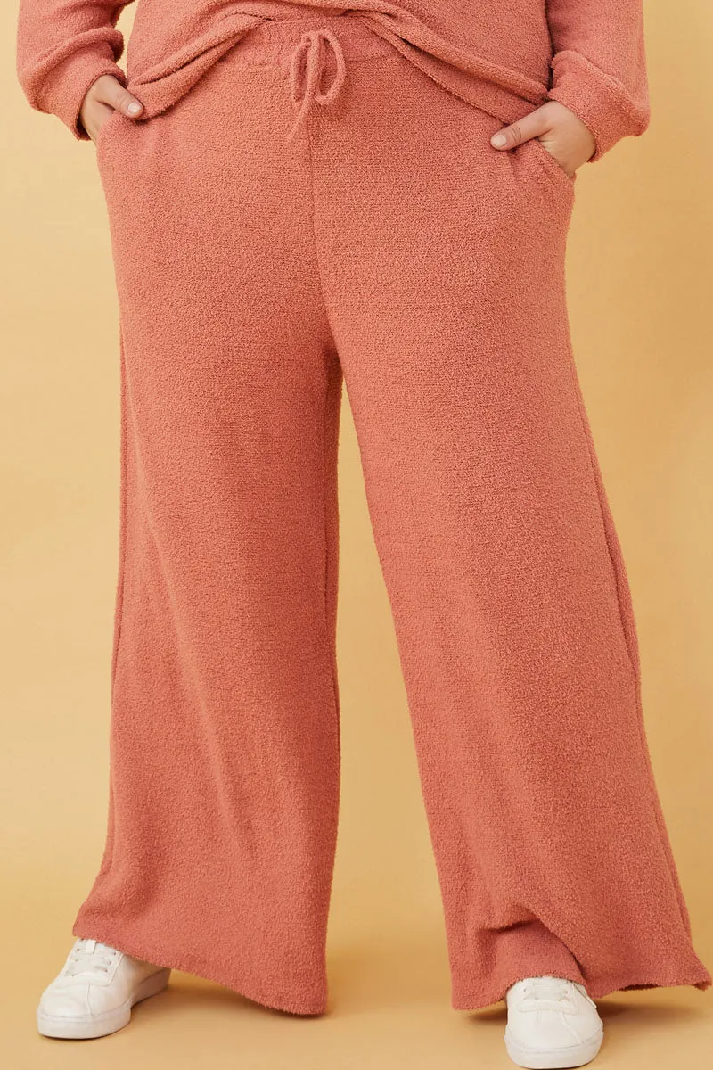 Womens Elastic Waist Drawstring Wideleg Fleece Pants sold by Hayden product image thumbnail 2