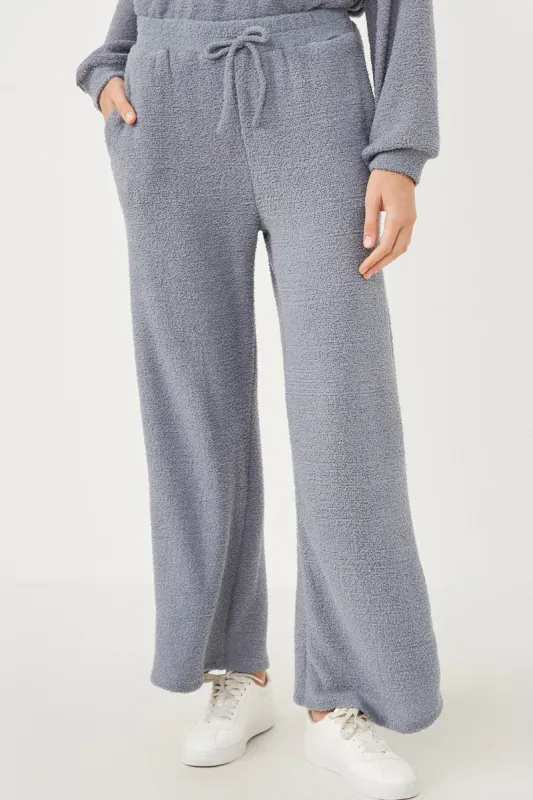 Womens Elastic Waist Drawstring Wideleg Fleece Pants sold by Hayden