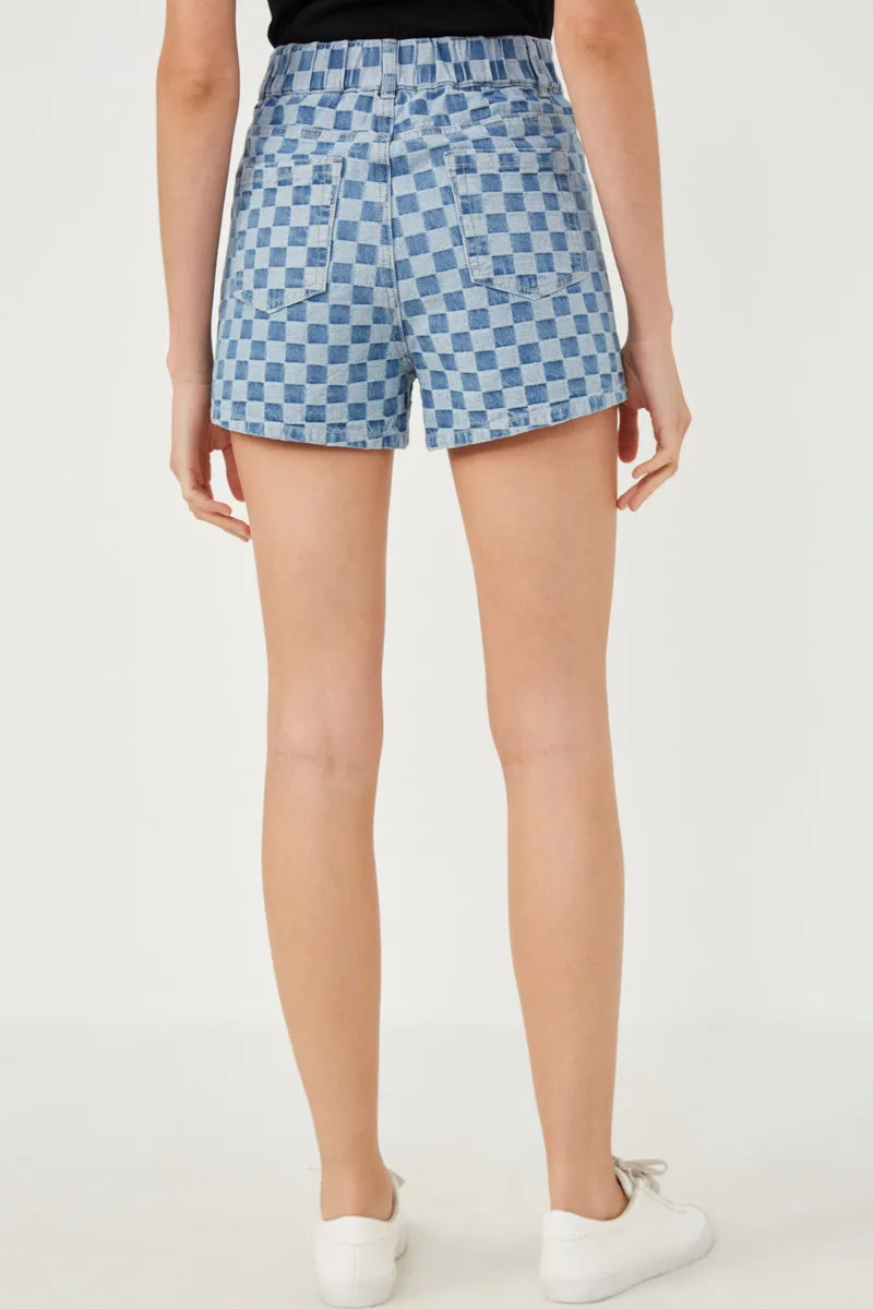 Womens Checker Denim Shorts sold by Hayden product image thumbnail 5