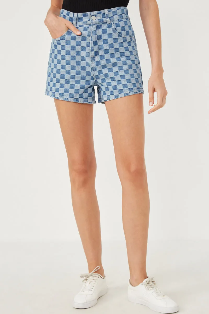 Womens Checker Denim Shorts sold by Hayden product image thumbnail 3