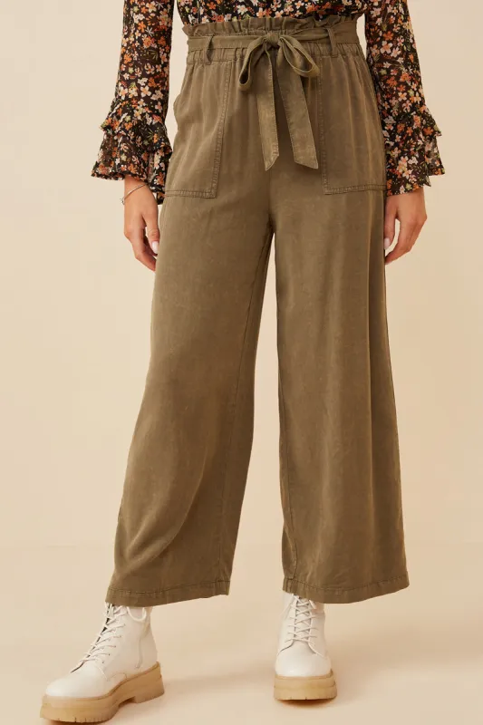 Womens Garment Dyed Tencel Wide Leg Pant sold by Hayden