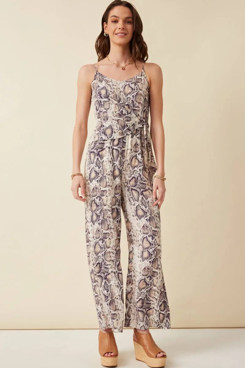 Womens Surplice Tied Wide Leg Snake Print Jumpsuit sold by Hayden product image thumbnail 3
