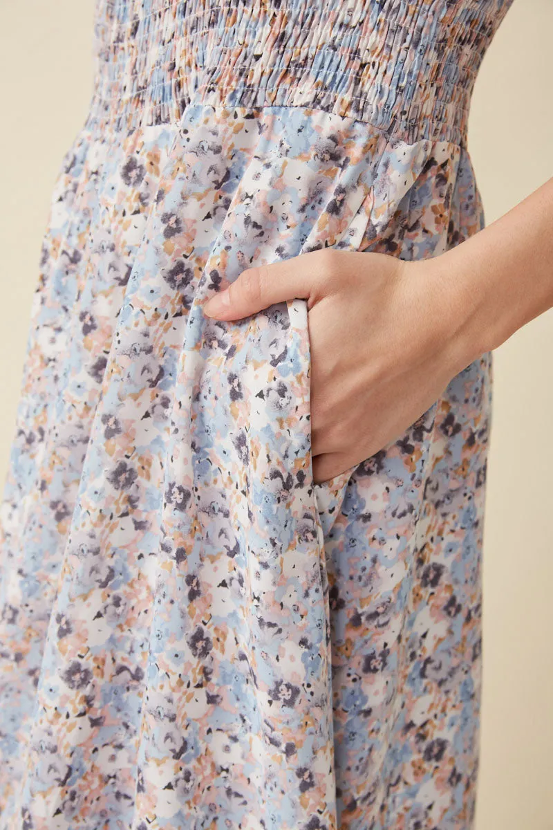Womens Floral Print Smock Detail Puff Sleeve Mini Dress sold by Hayden product image thumbnail 3