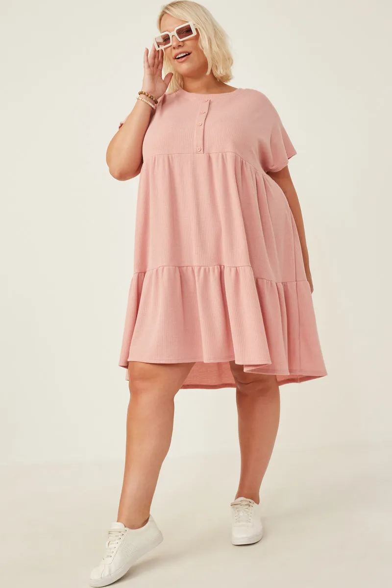 Womens Waffle Knit Button Detail Dress sold by Hayden product image thumbnail 2