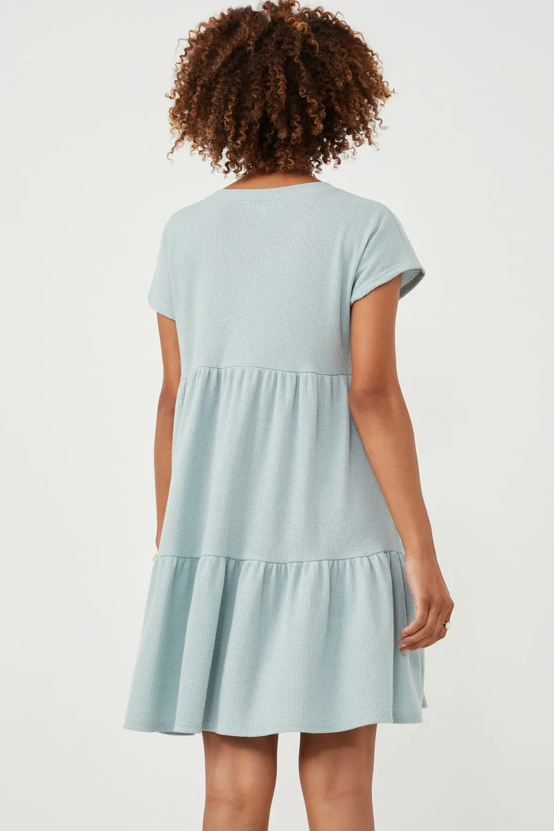 Womens Waffle Knit Button Detail Dress sold by Hayden product image thumbnail 4