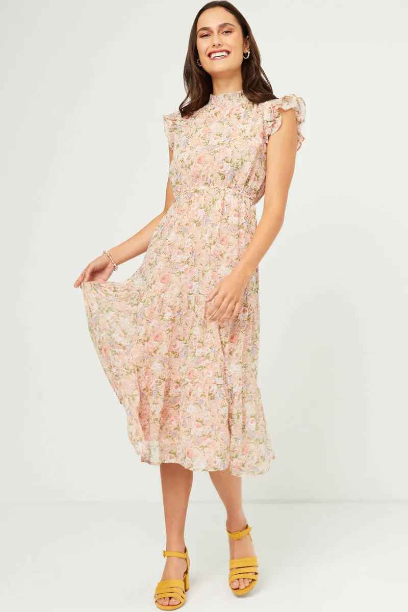 Womens Romantic Floral Ruffled Smock Neck Tank Dress sold by Hayden