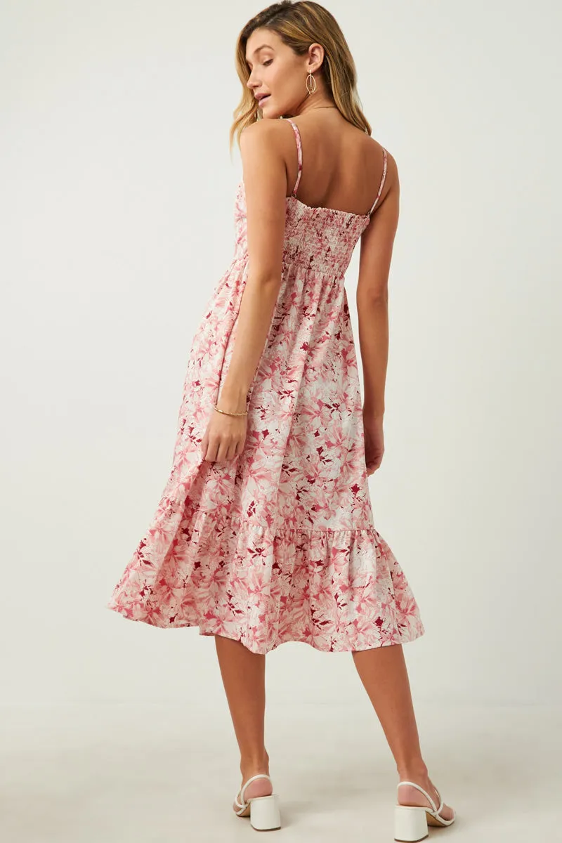 Womens Floral Back Smocked Tiered Tank Dress sold by Hayden product image thumbnail 5