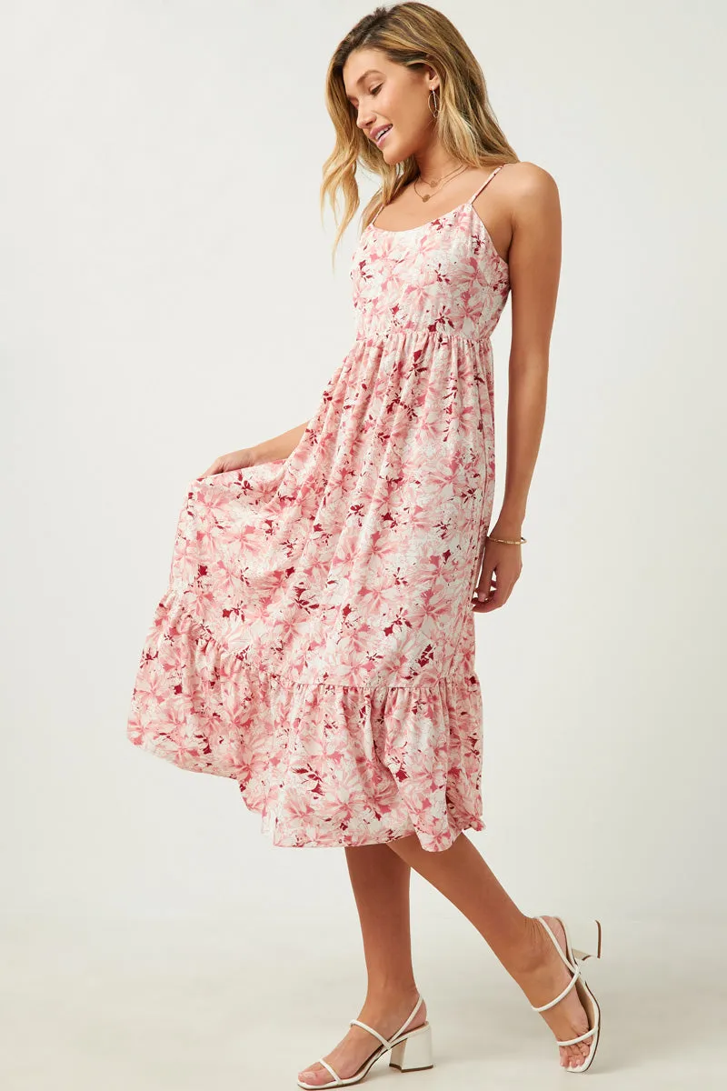 Womens Floral Back Smocked Tiered Tank Dress sold by Hayden product image thumbnail 4