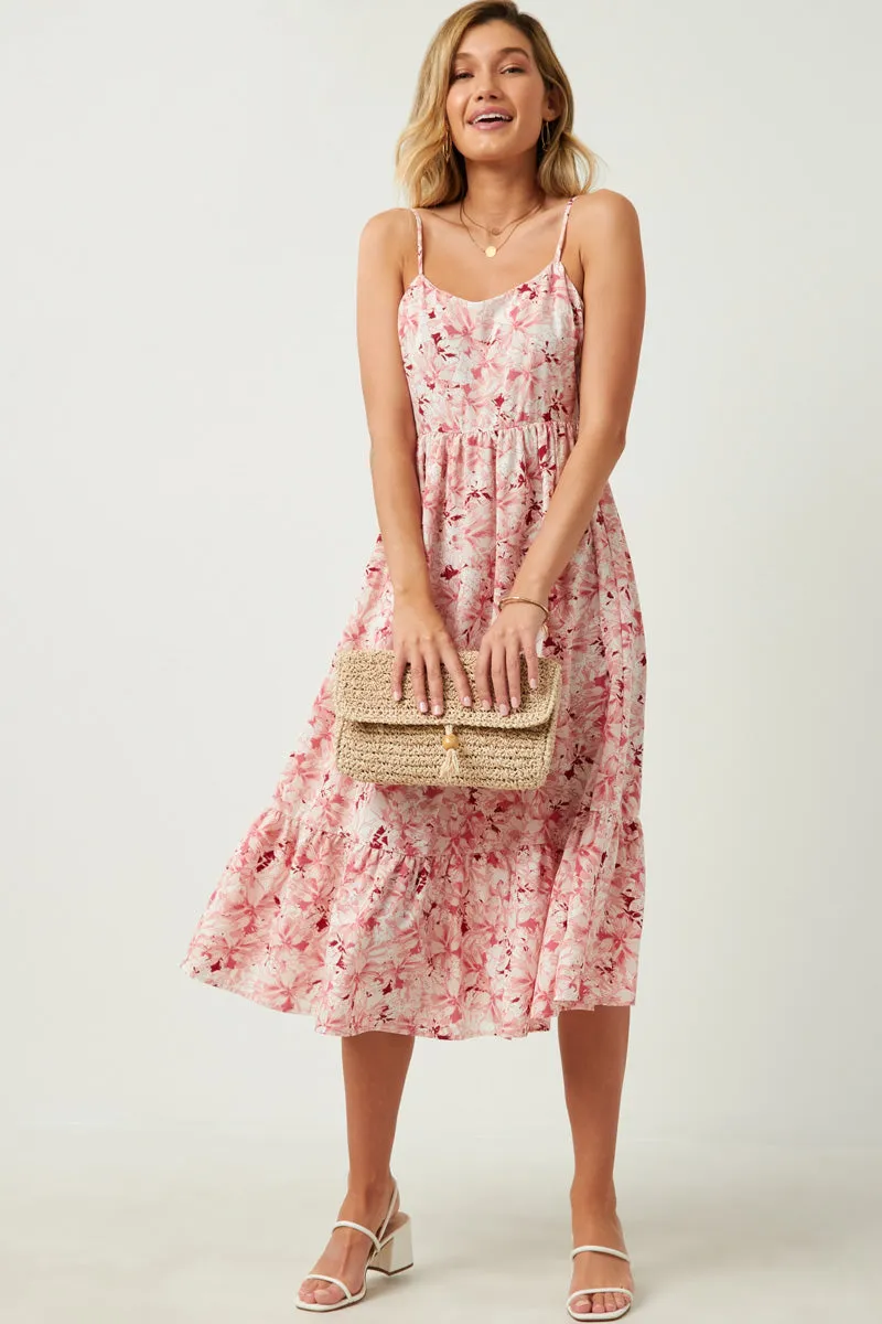 Womens Floral Back Smocked Tiered Tank Dress sold by Hayden