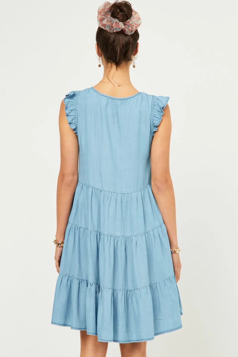 Womens Ruffle Button Down Tiered Dress sold by Hayden product image thumbnail 5
