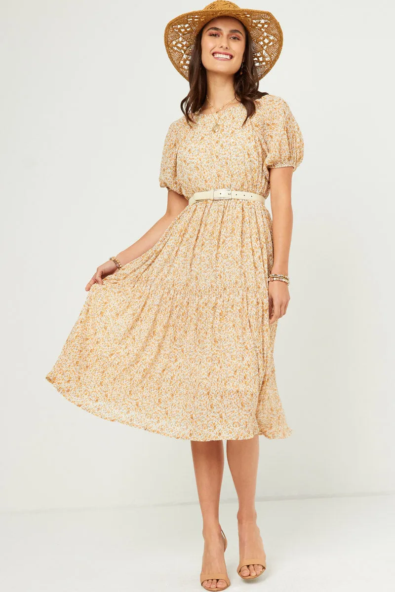 Womens Ditsy Floral Crinkled Puff Sleeve Tiered Dress sold by Hayden product image thumbnail 3