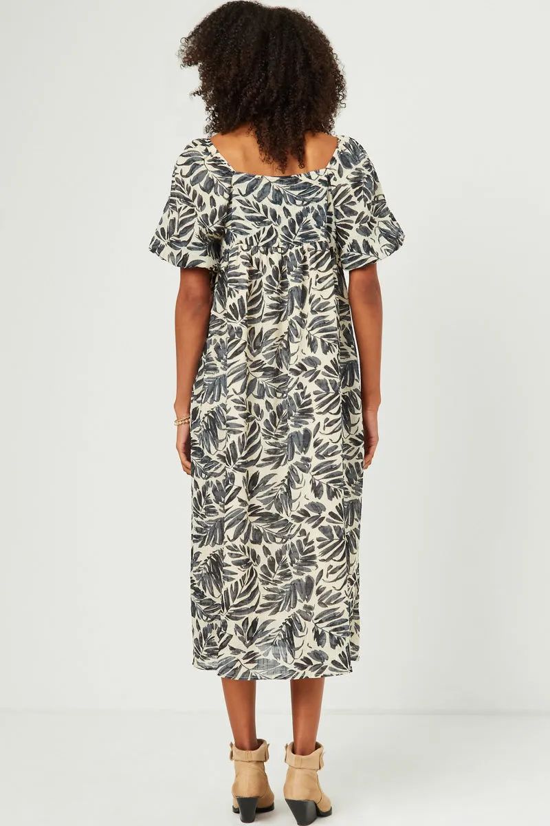 Womens Puff Sleeve Botanical Print Square Neck Maxi Dress sold by Hayden product image thumbnail 5