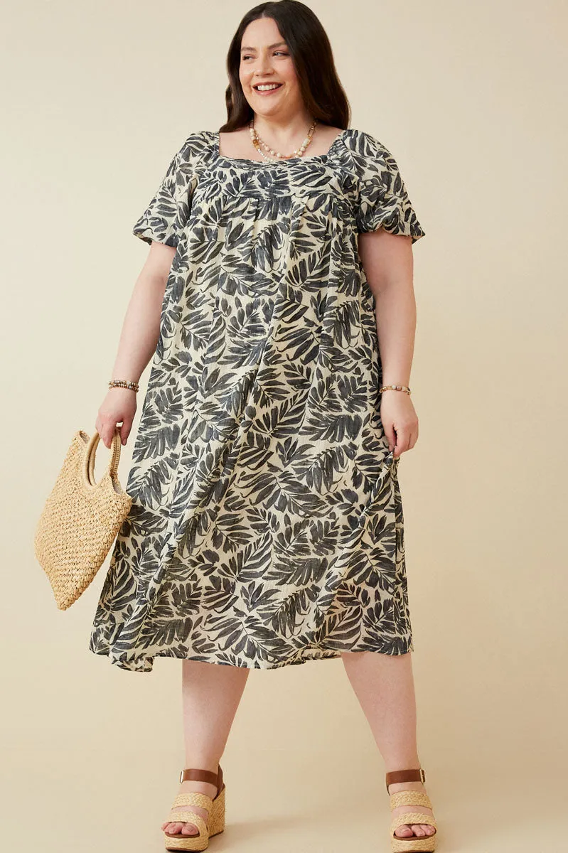 Womens Puff Sleeve Botanical Print Square Neck Maxi Dress sold by Hayden product image thumbnail 2