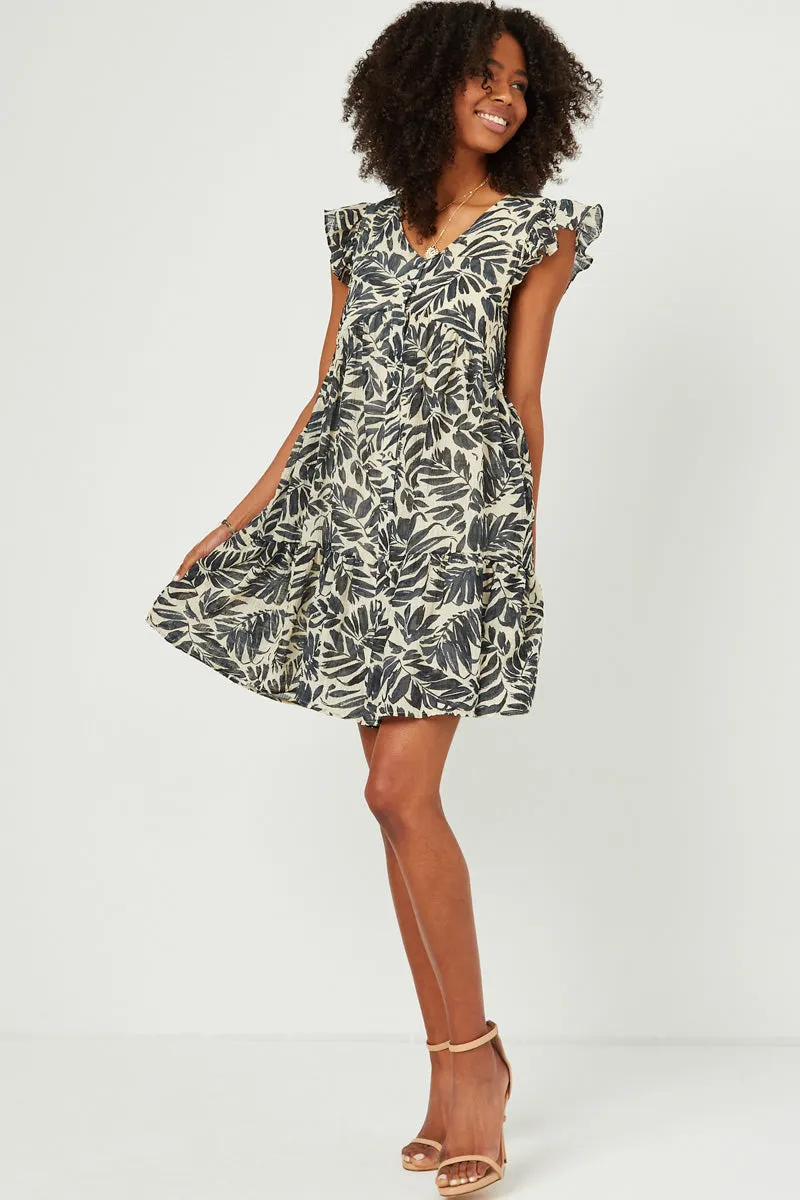 Womens Botanical Print Ruffle Sleeveless Button Detail Dress sold by Hayden product image thumbnail 3
