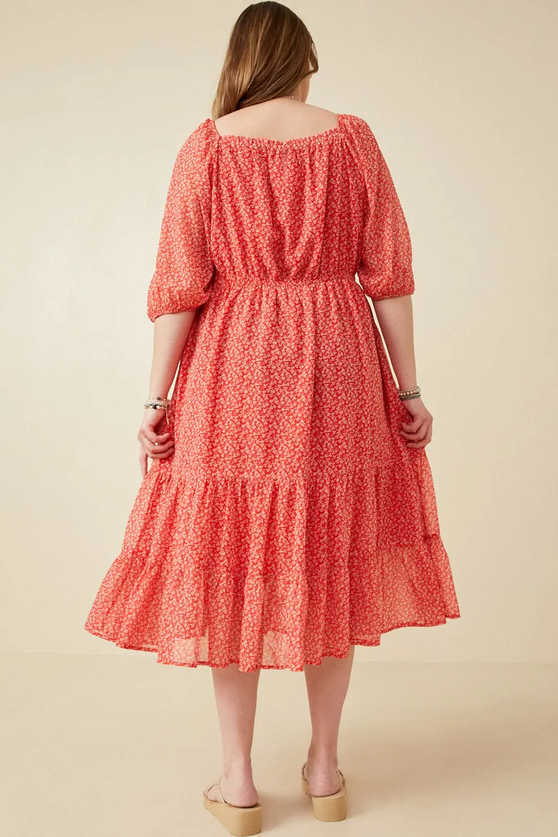 Womens Cinched Cuff Square Neck Smocked Dress sold by Hayden product image thumbnail 4