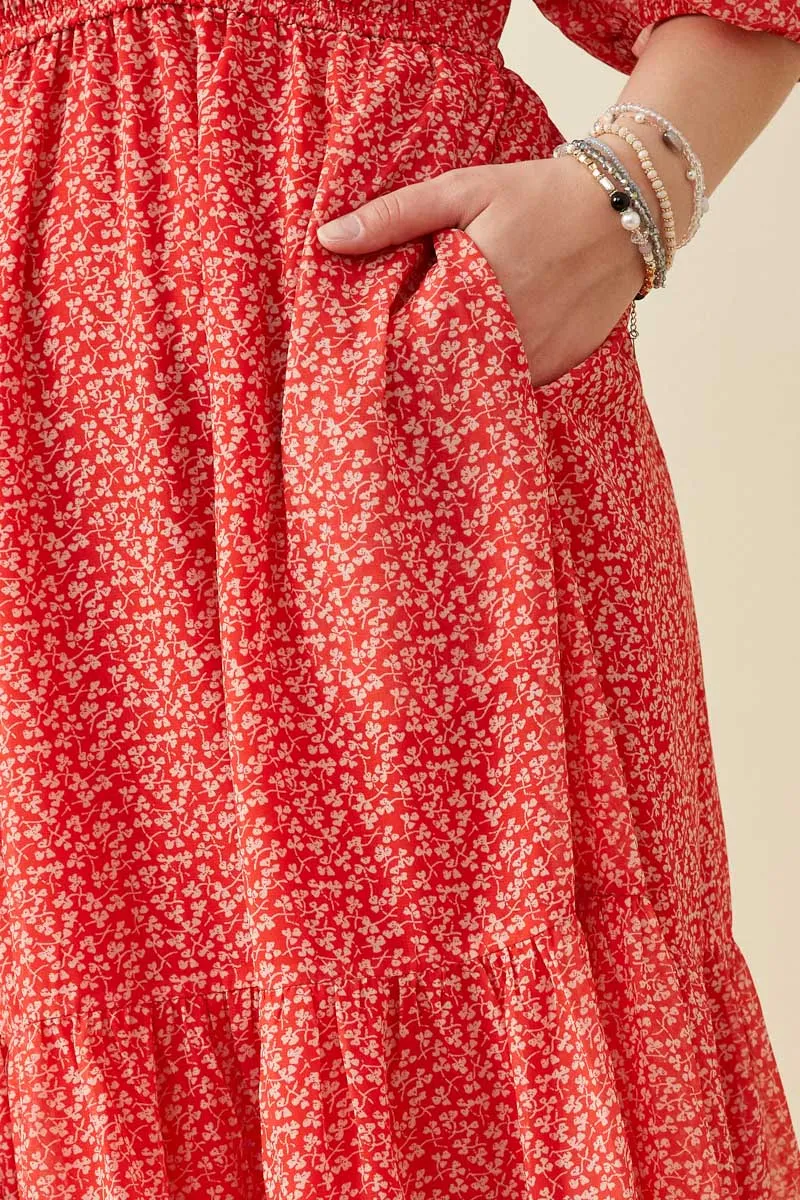 Womens Cinched Cuff Square Neck Smocked Dress sold by Hayden product image thumbnail 2