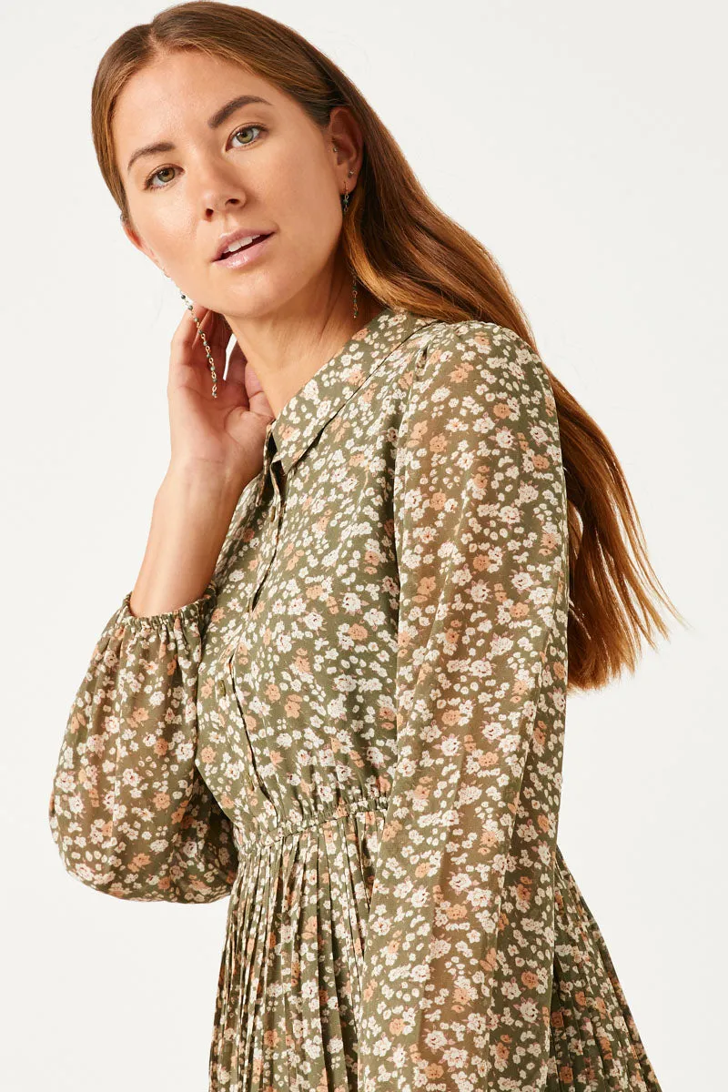 Womens Button Up Pleated Skirt Collared Dress sold by Hayden product image thumbnail 4