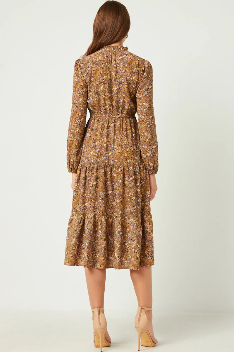 Womens Dusty Floral Ruffle Neck Smock Detail Dress sold by Hayden product image thumbnail 5