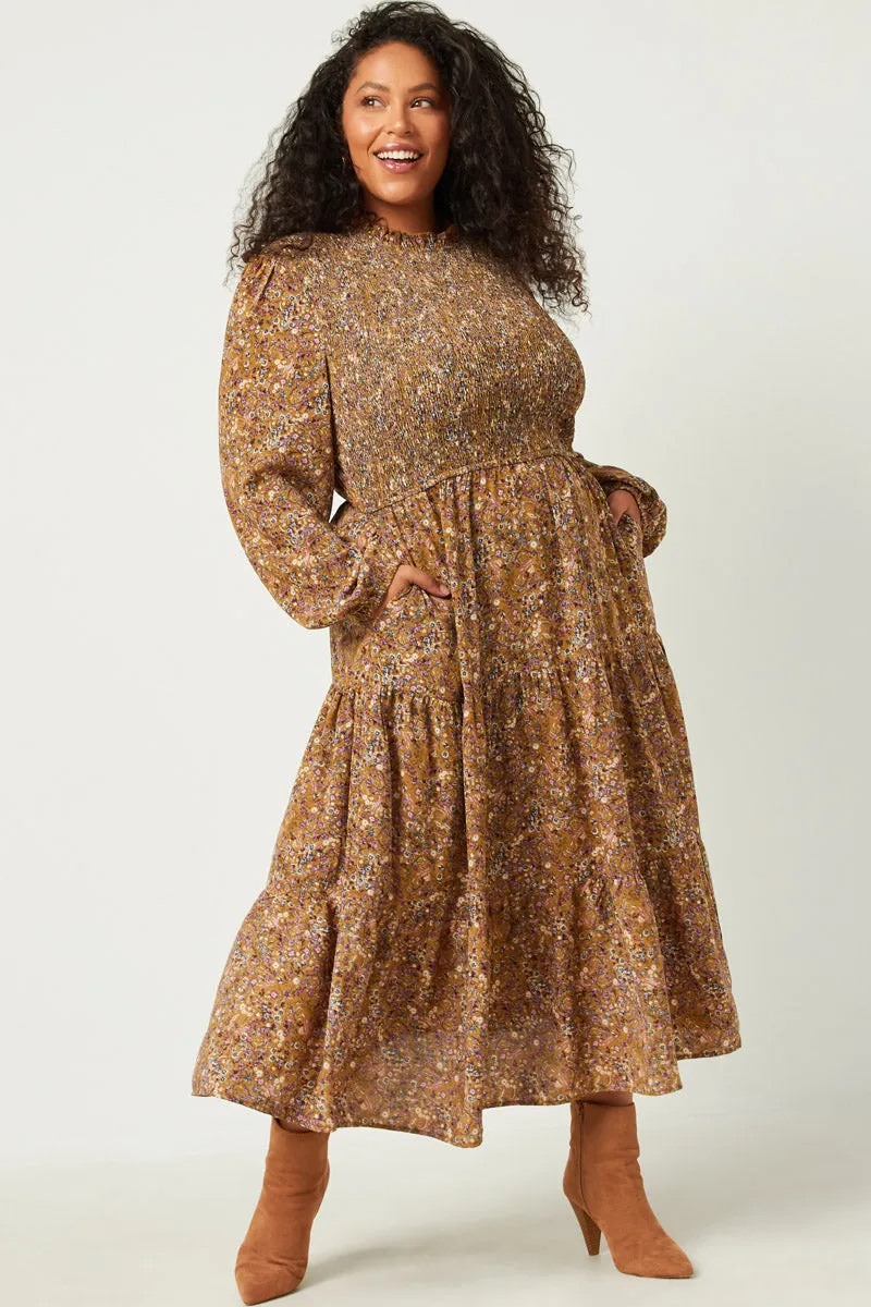 Womens Dusty Floral Ruffle Neck Smock Detail Dress sold by Hayden product image thumbnail 2