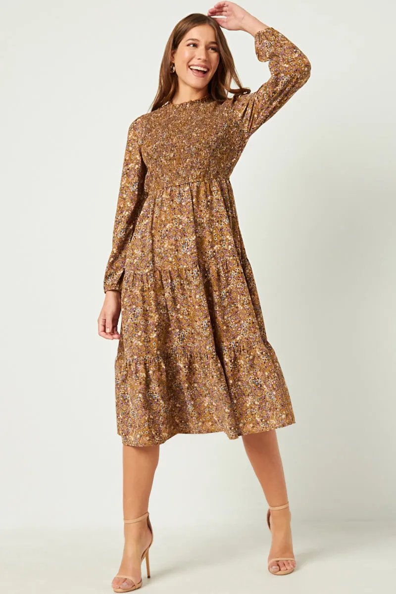 Womens Dusty Floral Ruffle Neck Smock Detail Dress sold by Hayden product image thumbnail 3