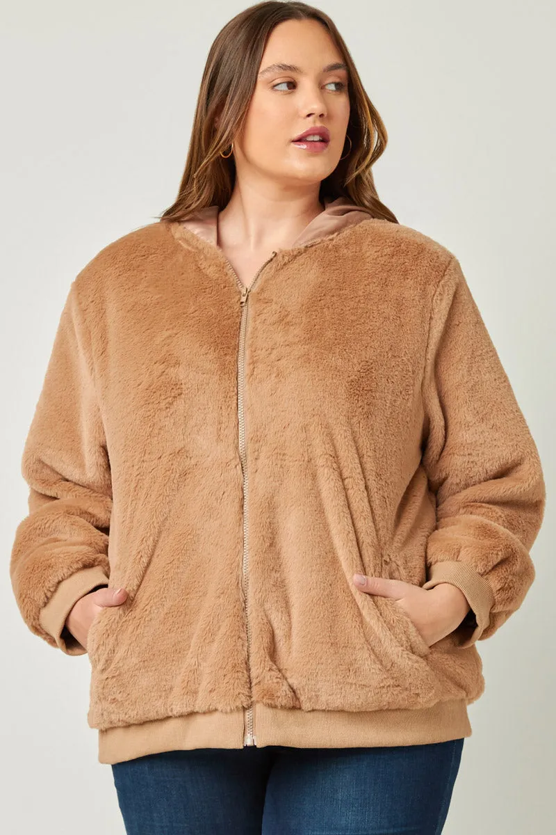 Womens Soft Fleece Hooded Zip Up Jacket sold by Hayden product image thumbnail 5