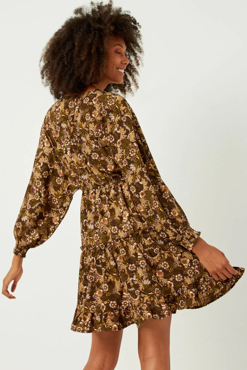 Womens Printed Dolman Sleeve Tiered Skirt Dress sold by Hayden product image thumbnail 5