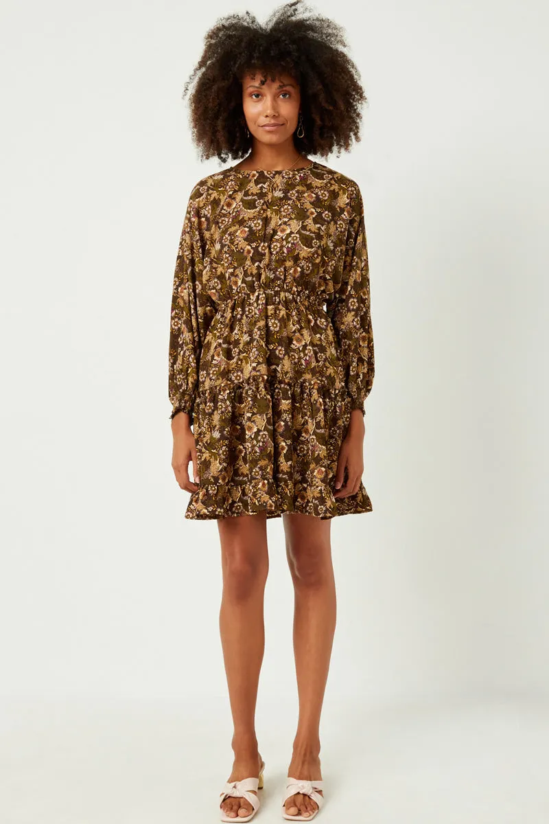 Womens Printed Dolman Sleeve Tiered Skirt Dress sold by Hayden
