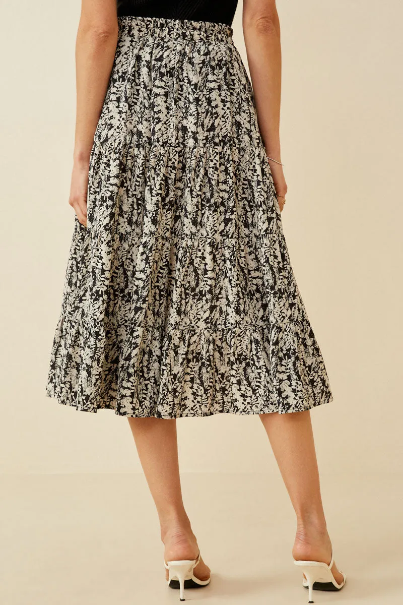 Womens Botanical Print Elastic Waist Tiered Skirt sold by Hayden product image thumbnail 3
