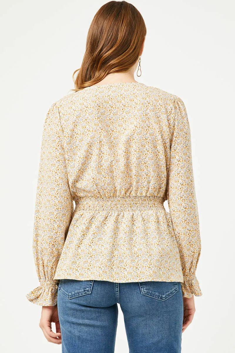 Womens Floral Suprlice Smocked Waist Top sold by Hayden product image thumbnail 5