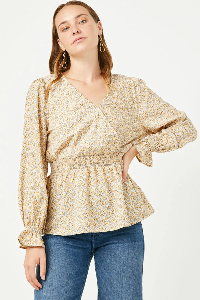 Womens Floral Suprlice Smocked Waist Top sold by Hayden product image thumbnail 3