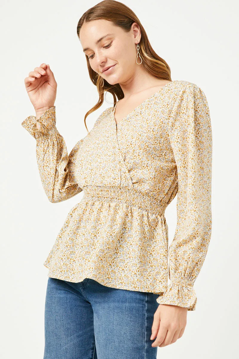 Womens Floral Suprlice Smocked Waist Top sold by Hayden product image thumbnail 4