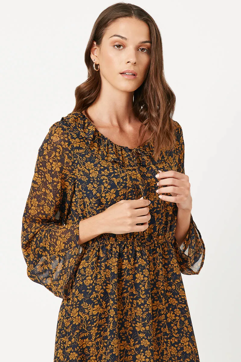 Womens Ruffle Collar Long Sleeve Chiffon Dress sold by Hayden product image thumbnail 4