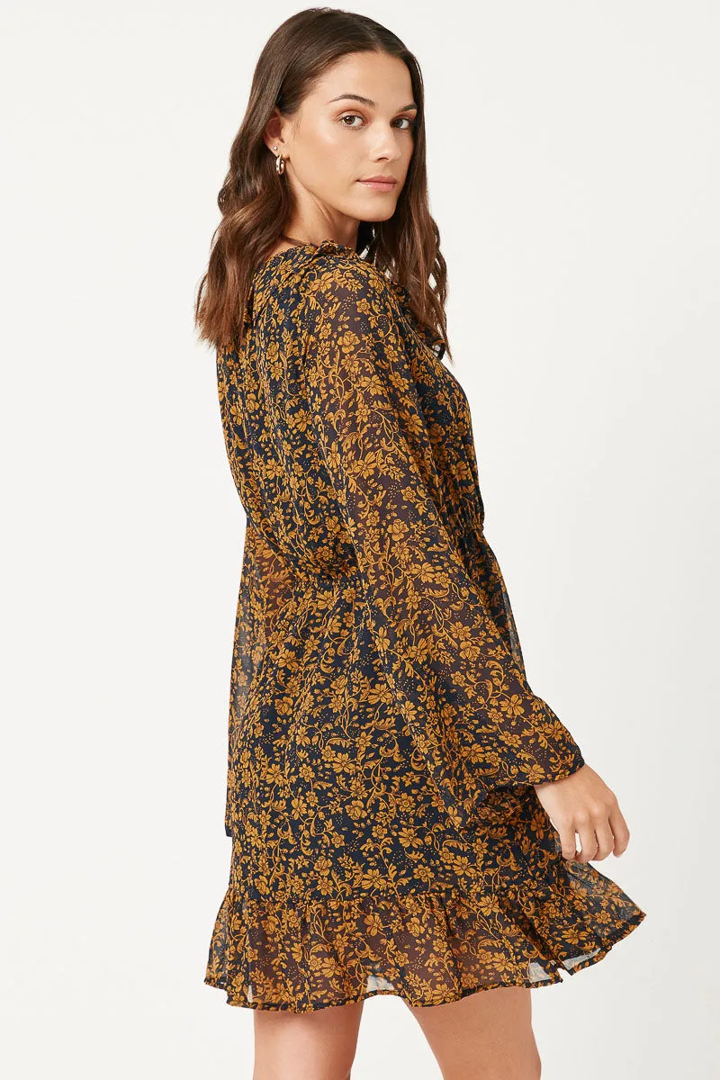 Womens Ruffle Collar Long Sleeve Chiffon Dress sold by Hayden product image thumbnail 5