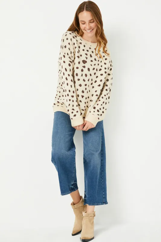 Womens Leopard Print Pullover Sweater Knit Top sold by Hayden